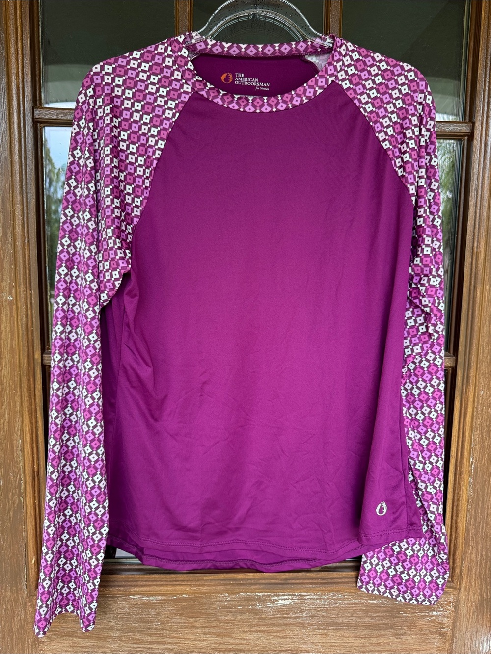 Women's Magenta Raglan Long-Sleeve Top